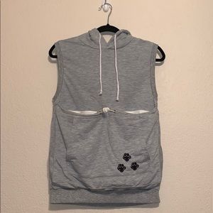 Sleeveless cotton pull over pet carrier hoodie🐶